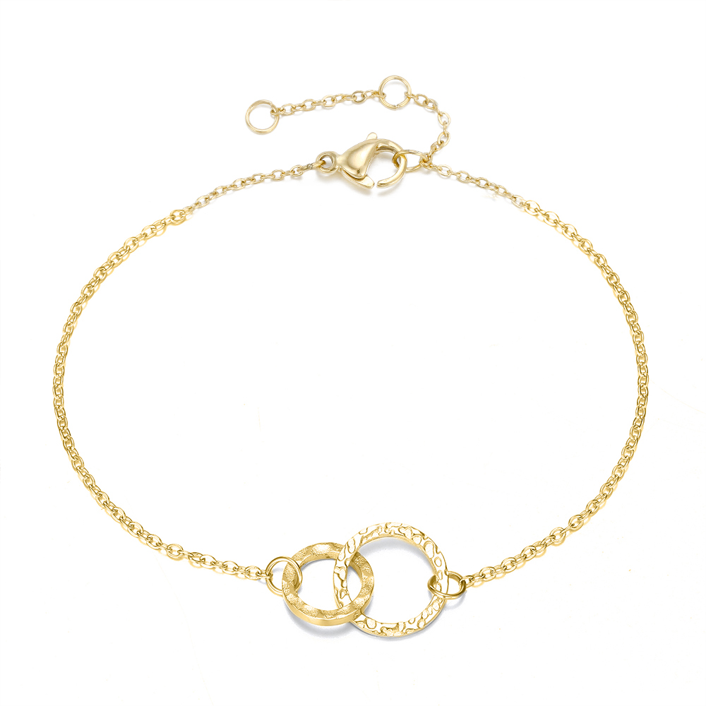 Title 6, Stainless Steel Gold Plated Round Bracelet