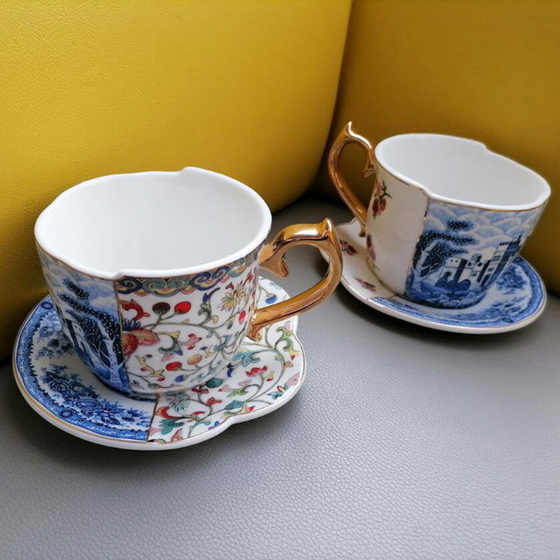 Combination Of Chinese And Western Irregular Ceramic Mug