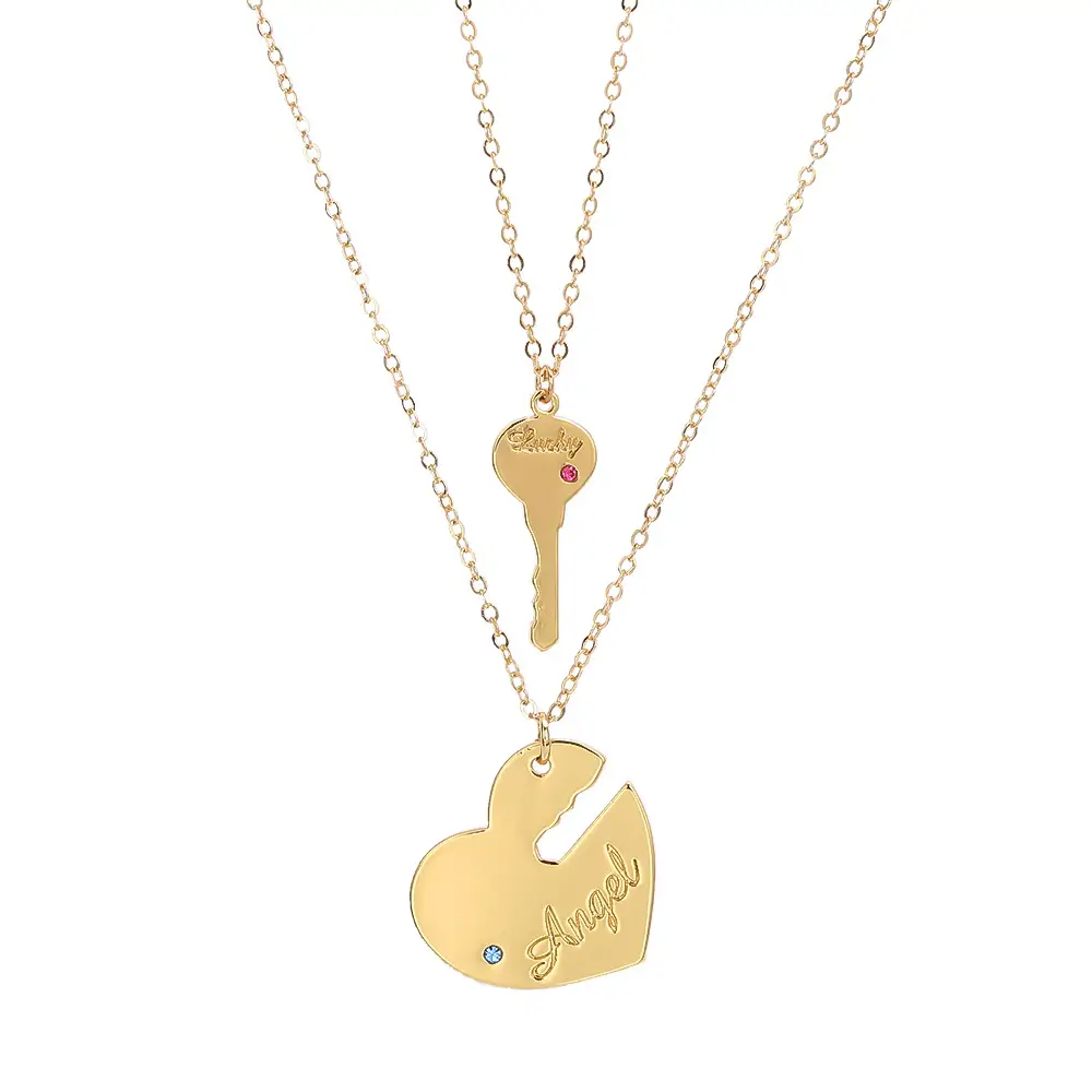 Titanium Steel Love Key Couple Pendant