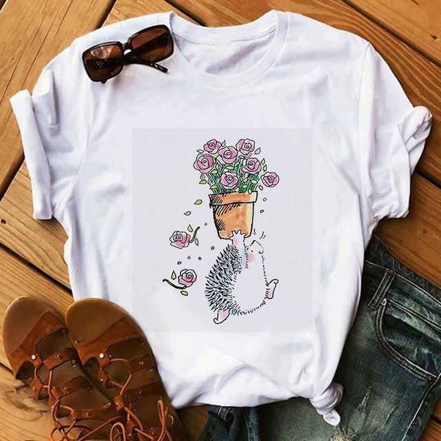 Title 13, Short-sleeved T-shirt Cartoon Cute Little Hedge...