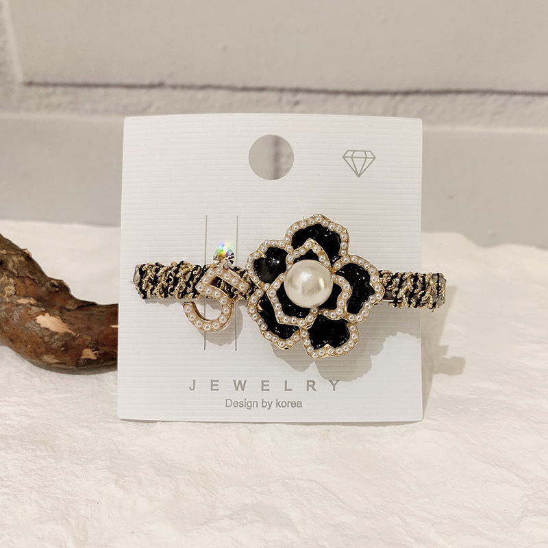 Women's Fashion Small Daisy Camellia Hairpin Black - Shop at LoveMi