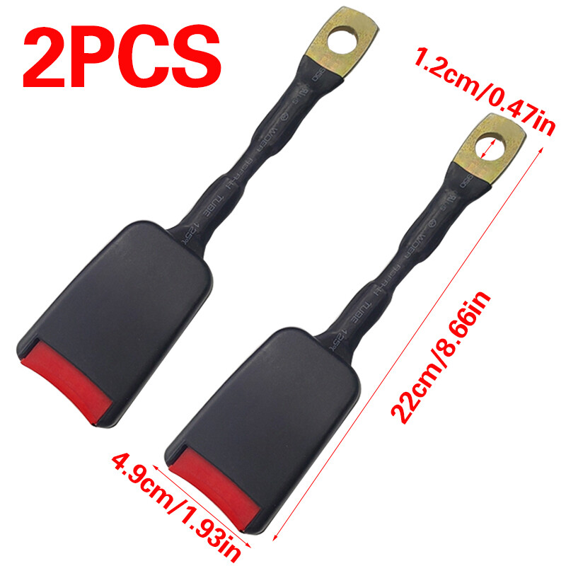2X 22cm Wire Rope Stalk Seat Belt Buckle End Receiver Replacement Universal Fit — image 7