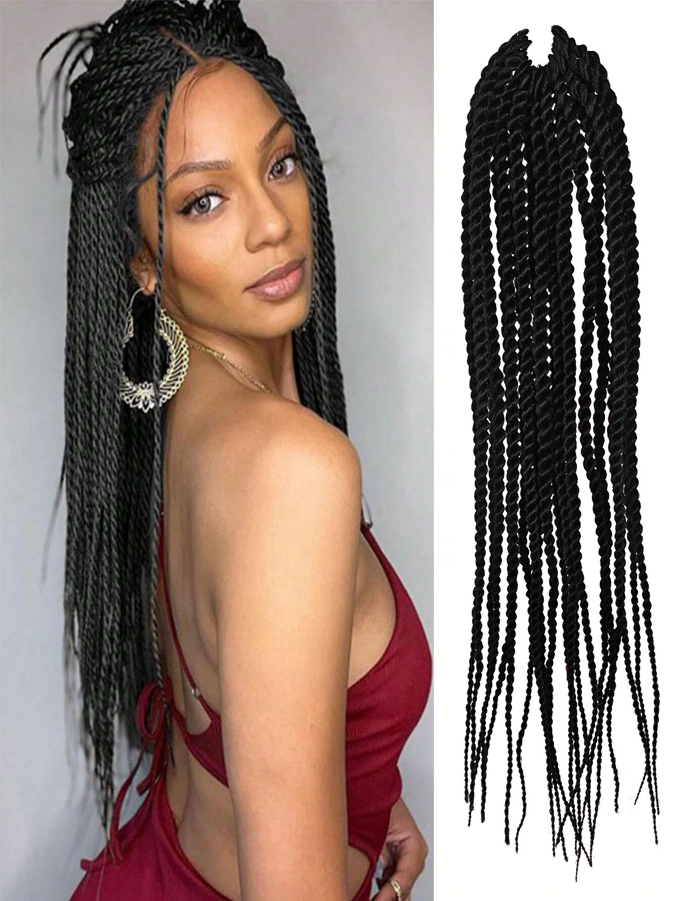 Senegalese crochet braid hair - 16 inch. 4X EZ SENEGALESE BRAID16 Long Crochet braid synthetic hairstyle black burgundy brown ladies box braid crochet hair-16 inch -1Pack*80Strands Color : 1/1B/2 Extension Length 16 Inches Installation Type Sew-In About t