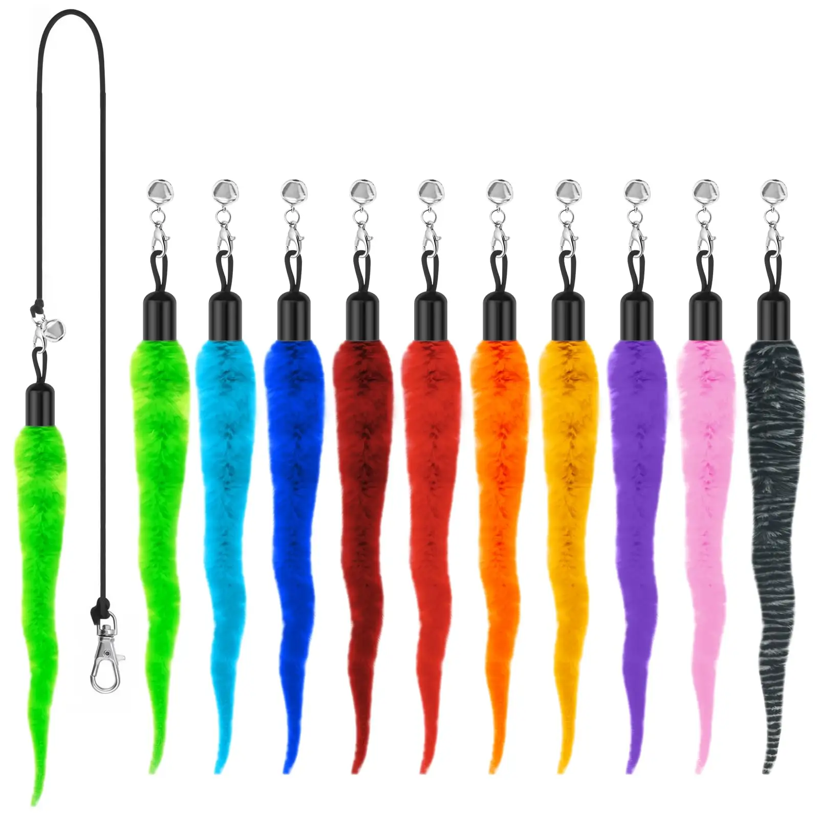 Cat Worm Toy, Wand Attachment Fuzzy Toys