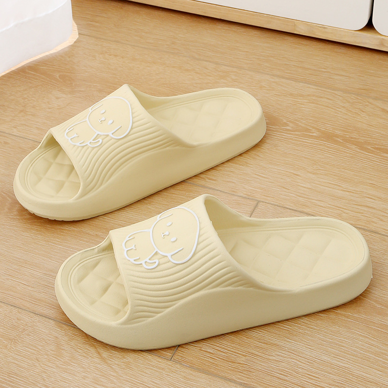 Cute Cartoon Dog Slippers Summer Solid Color Non-slip Rhombus Bathroom Slipper I - Picture 6 of 11