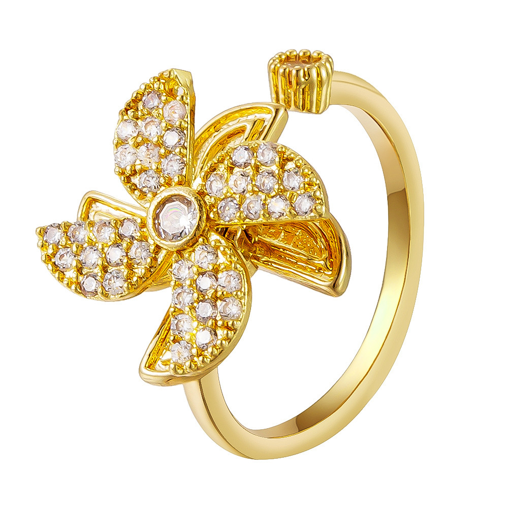 Personalized Fashion Open Ring Butterfly Star Heart Micro Paved Zircon Copper Ring
