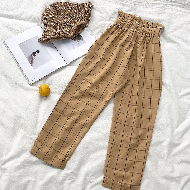 Title 6, Ladies Spring New Plaid Casual Pants