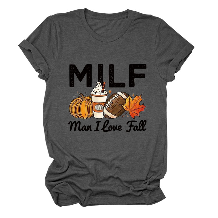 Title 2, Pumpkin Letter Print Short Sleeve T-shirt Girl....