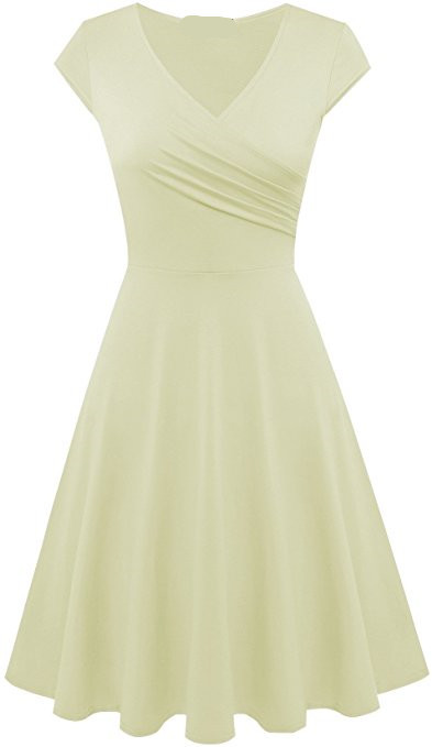 Fall Short-sleeved Solid Color Slim Fit Dress