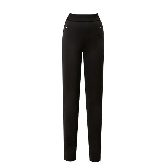 High Waist Elastic Loose Feel Soft And Comfortable Skinny Pants Black - Shop at LoveMi
