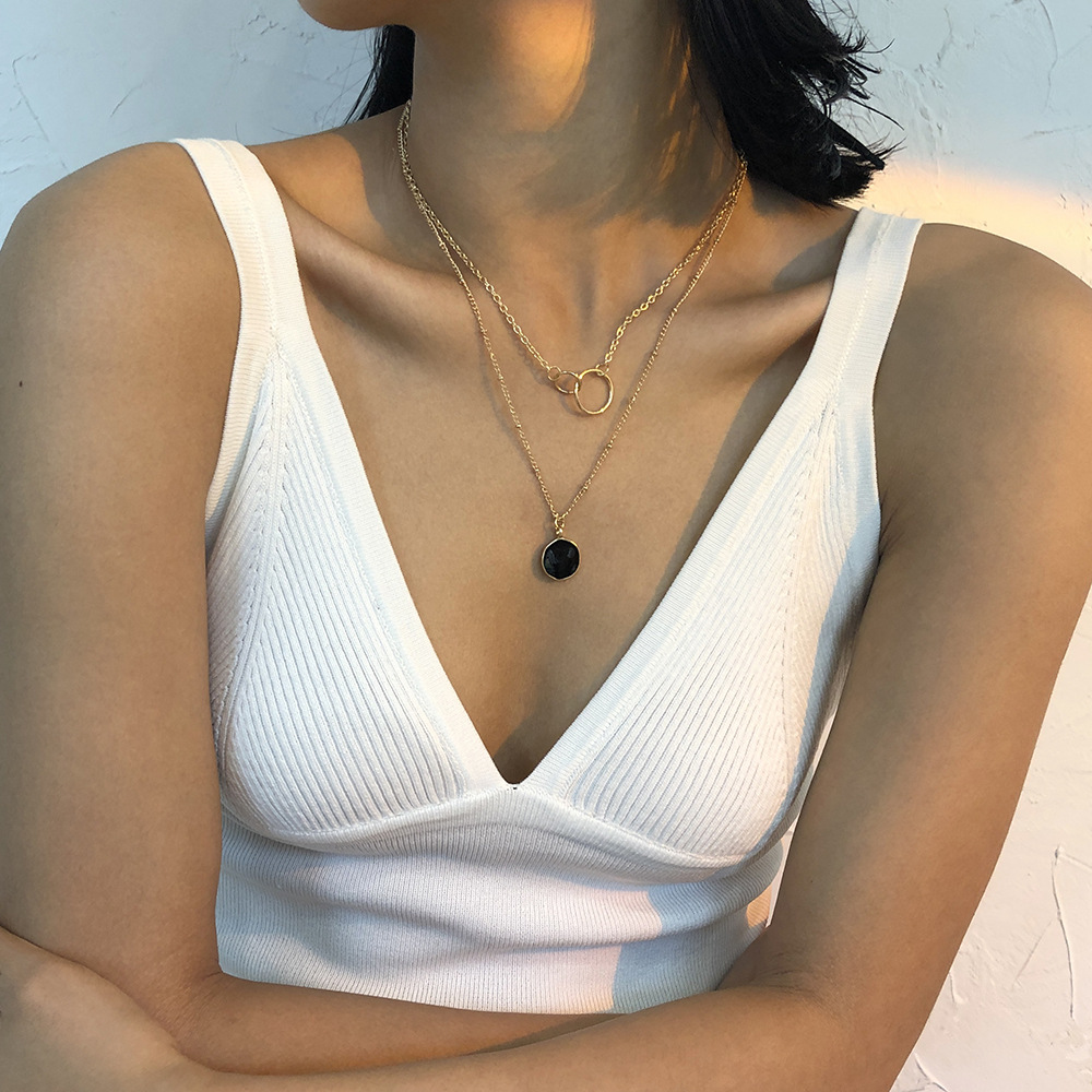 Pendant Clavicle Chain Alloy Circle Ins Temperament Creative Necklace