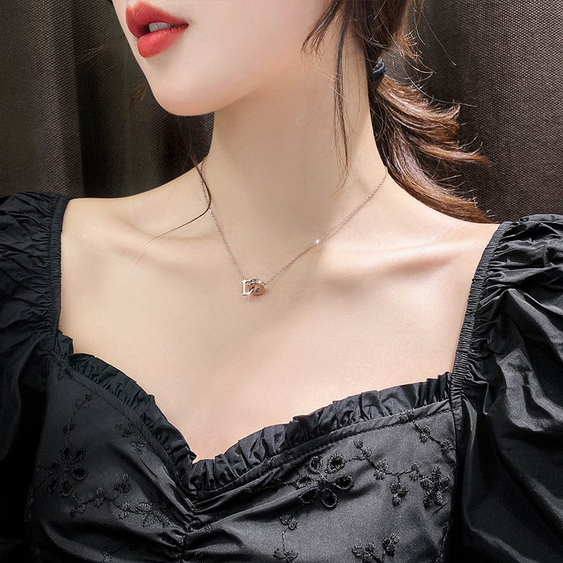 Title 5, Light Luxury Clavicle Chain Colorless Titanium ...