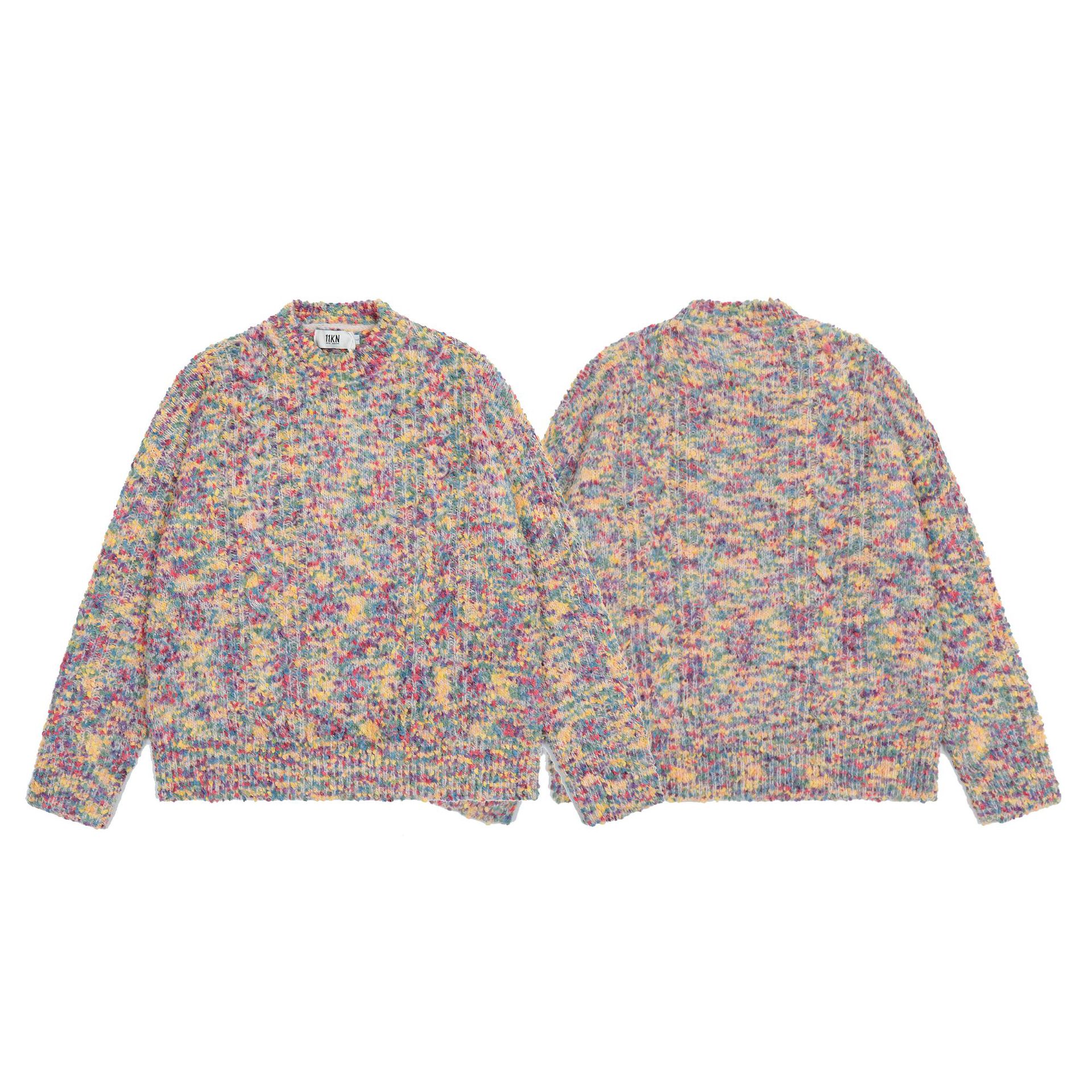 Men's And Women's Color Dot Soft Round Neck Long Sleeve Sweater