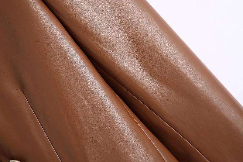 Women's Simple French Faux Leather Blazer