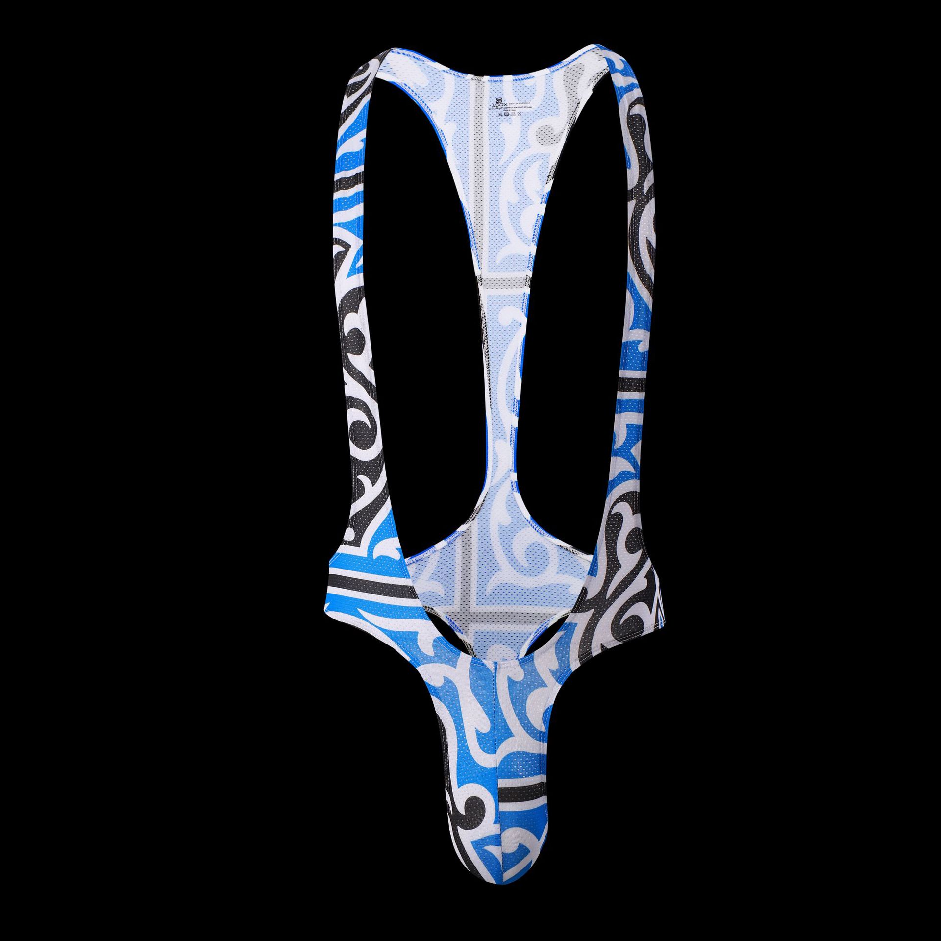 Fashion Men's Jjsox Print Thong Erotic Jumpsuit Celadon Print - Shop at LoveMi