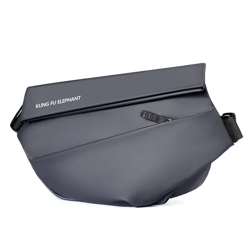 Men's Functional Crossbody Waterproof Shoulder Bag - Grey