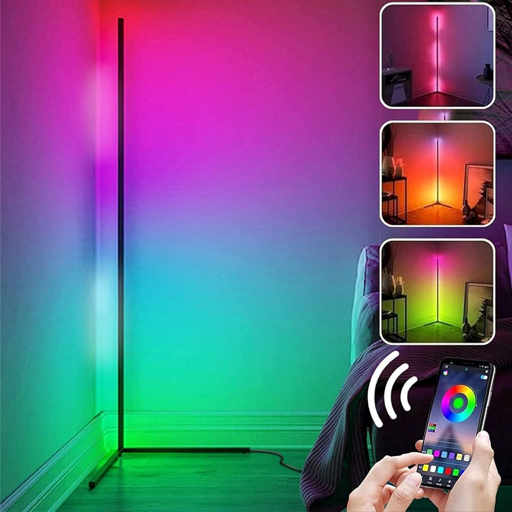 10W RGB LED Corner Floor Lamp Remote Control Modern Minimalist Standing Mood — image 12