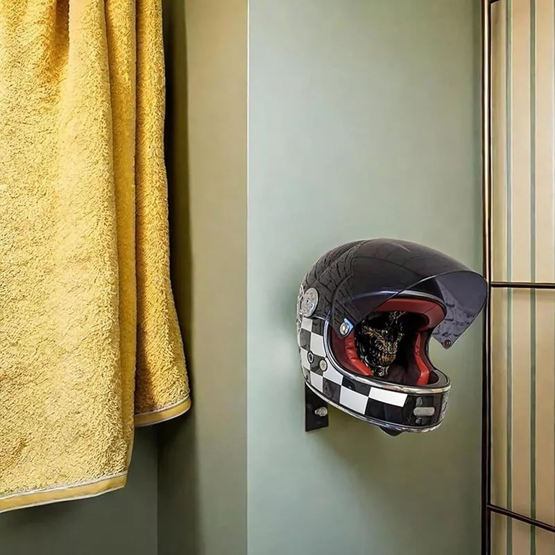 Motorcycle Helmet Holder Rack Wall Mount Hat Stand Display Rack Skull Rack 3