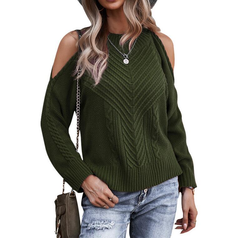  Autumn And Winter New Off-shoulder Sweater Ladies
