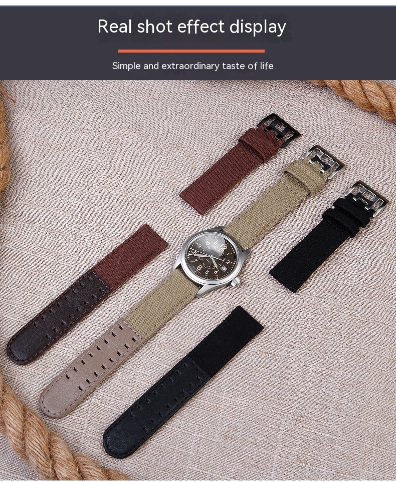 Title 1, Sports Canvas Cowhide Watch Strap