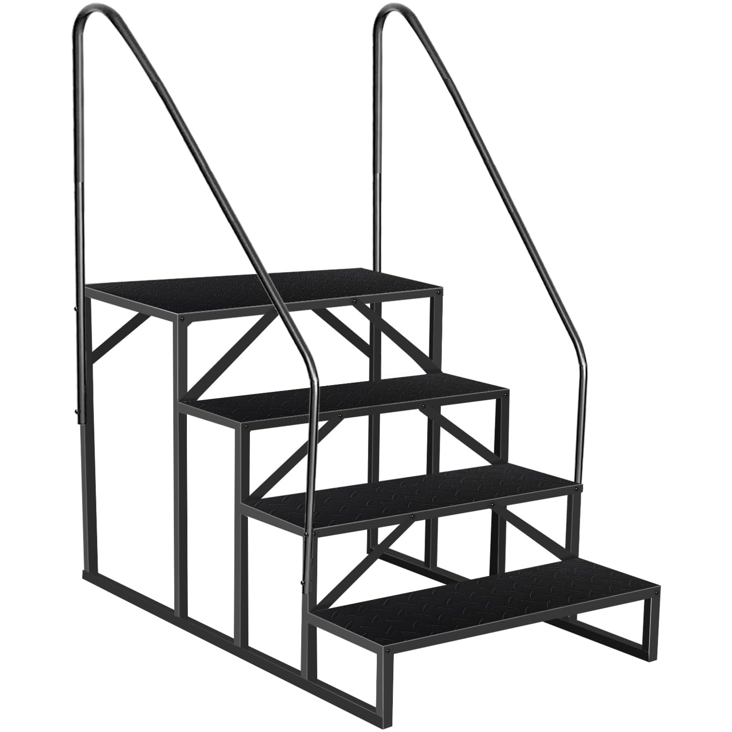 4-level Ladder With Handrails, Two Handrails -TEMU Can Only Be Picked Up-Shipped From Non EBay Certified Warehouse