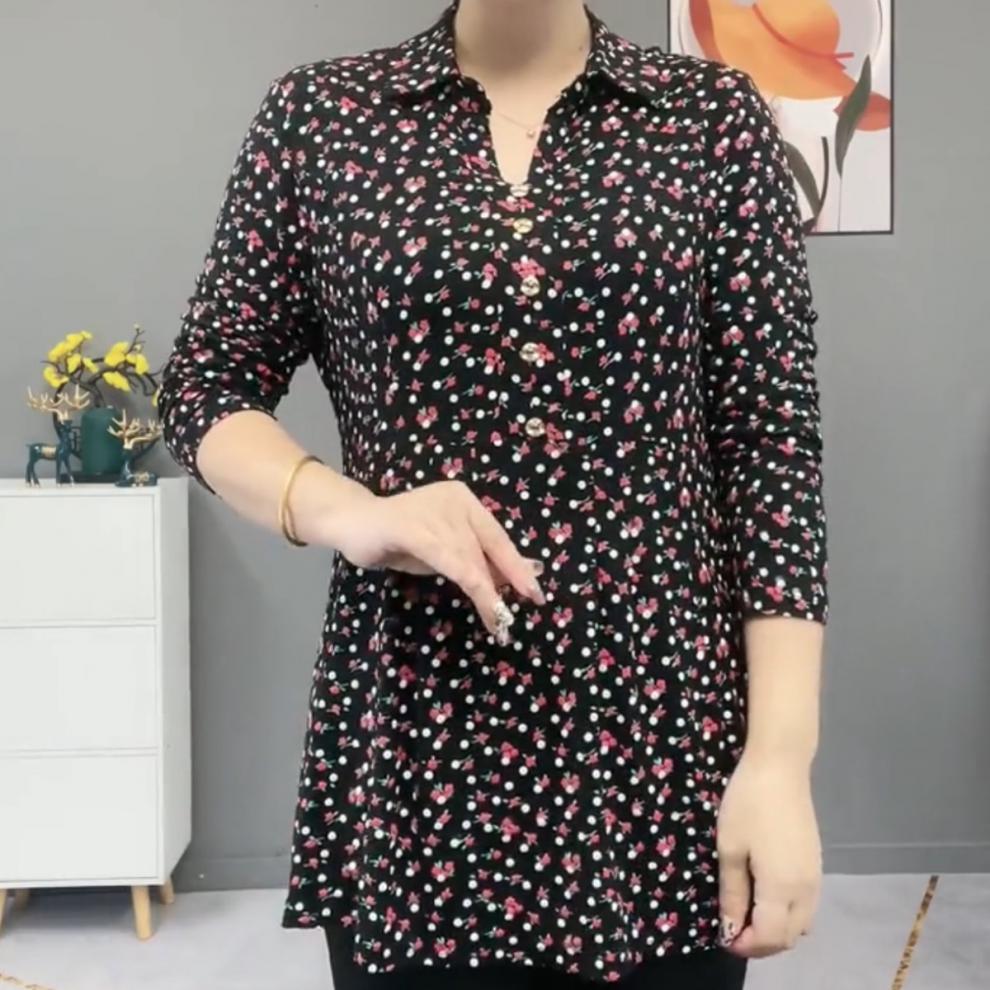 Title 3, Fashionable Loose Mid-length Floral Shirt