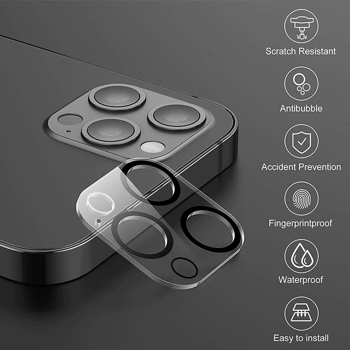 3x Tempered Glass Camera Lens Cover Protector Kit For  14 14Plus 14Pro Max