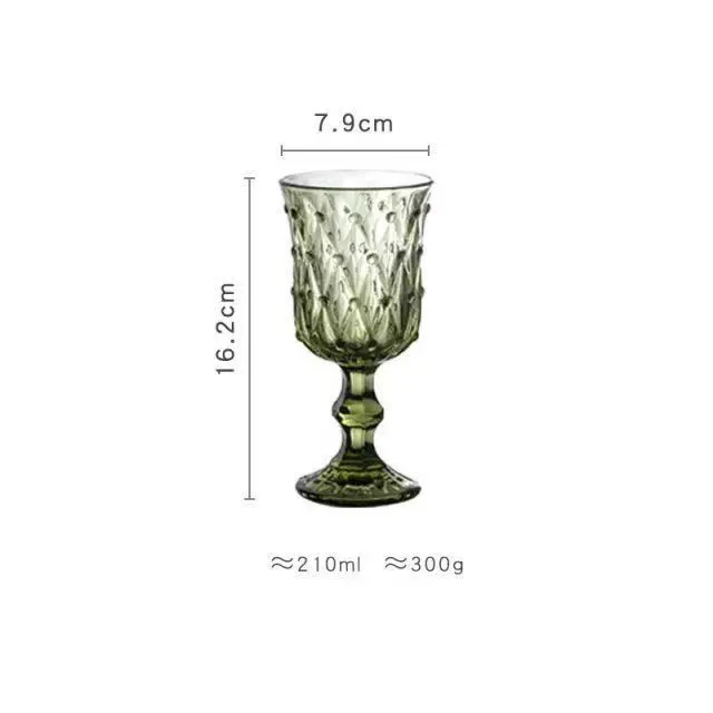 European Style Embossed Colorful Bubble Decorative Wine Glass Green - Shop at LoveMi