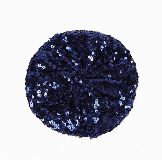 Color Sequins Of Nightclub Dress Beret Navy Blue - Shop at LoveMi