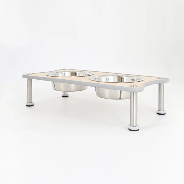 Adjustable Height Dog Food Bowl Rack Silver - Shop at LoveMi