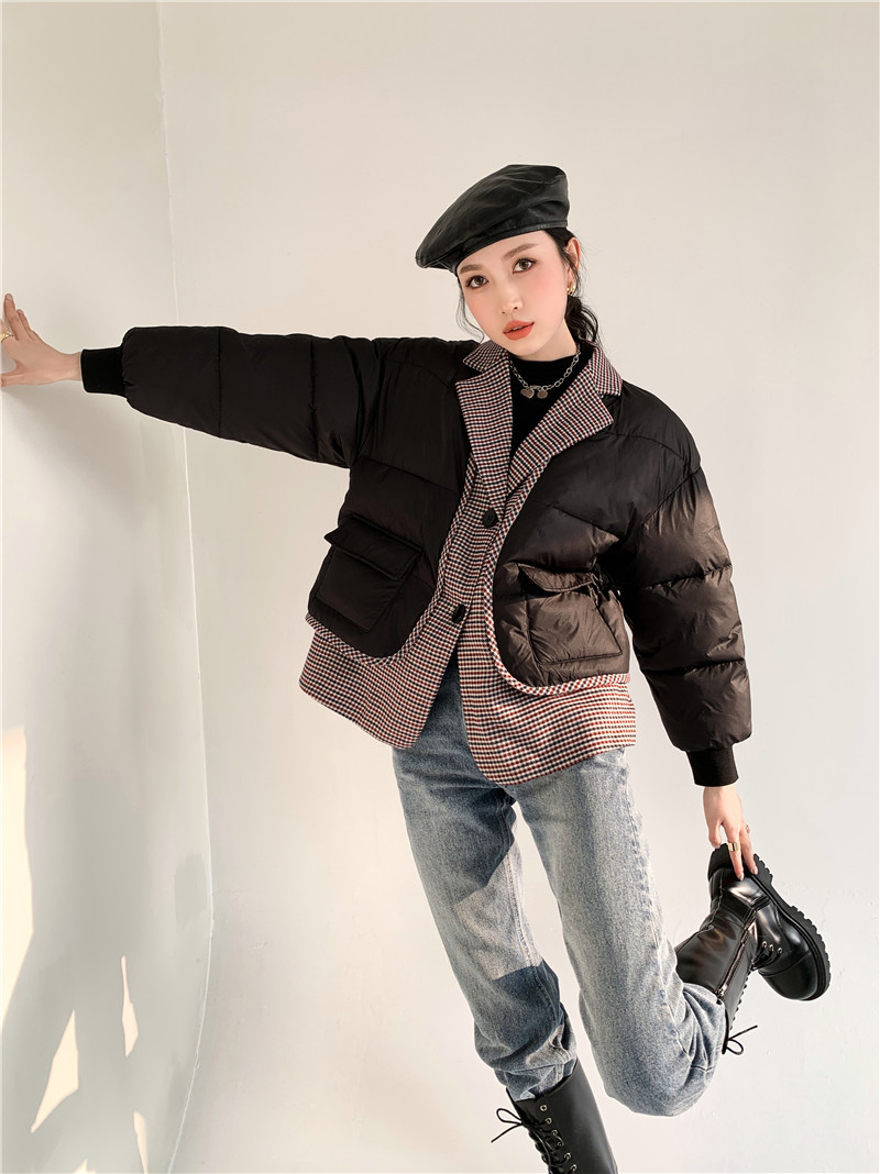 Fake Two-piece Suit Stitching Bread Cotton Suit