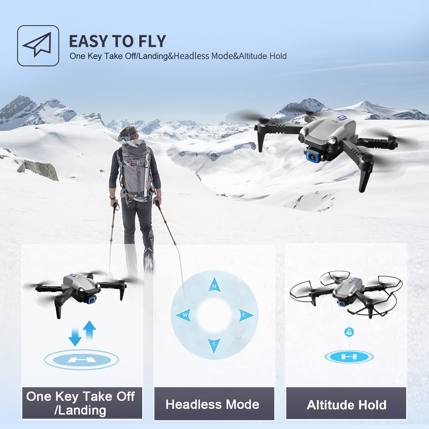 V20 RC Drone WIFI FPV 6K HD Dual Camera Gesture Photo Quadcopter 2 Battery,Suitable For Beginners.,Logistics Is Randomly Sent By UPS,USPS,uni,gofo