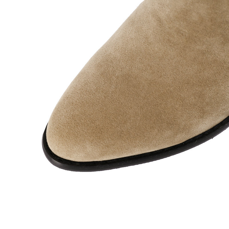 Title 3, Fleece Round Toe Thick Heel Martin Boots