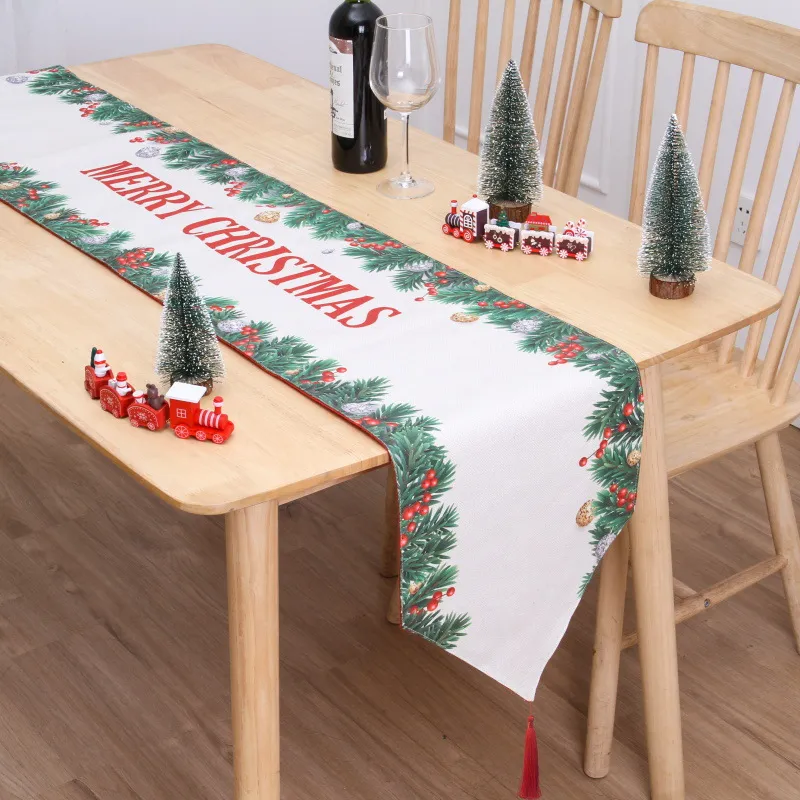Christmas Table Flag Double Printing Snowman Table Mat – image 6