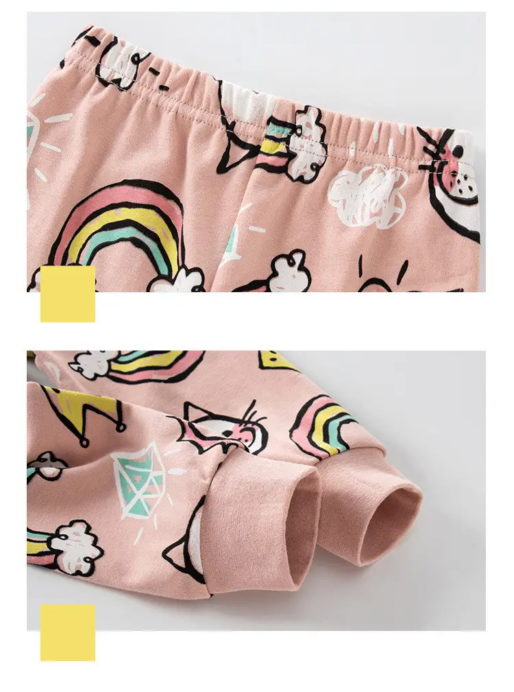 Fashion Children's Cartoon Printed Cotton Pajamas Set