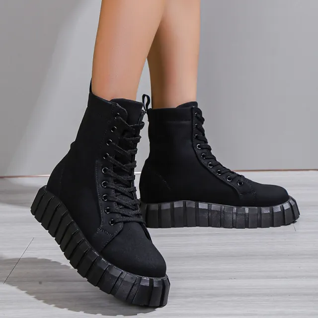 Leopard Print Women Shoes Platform Boots Black - Shop at LoveMi
