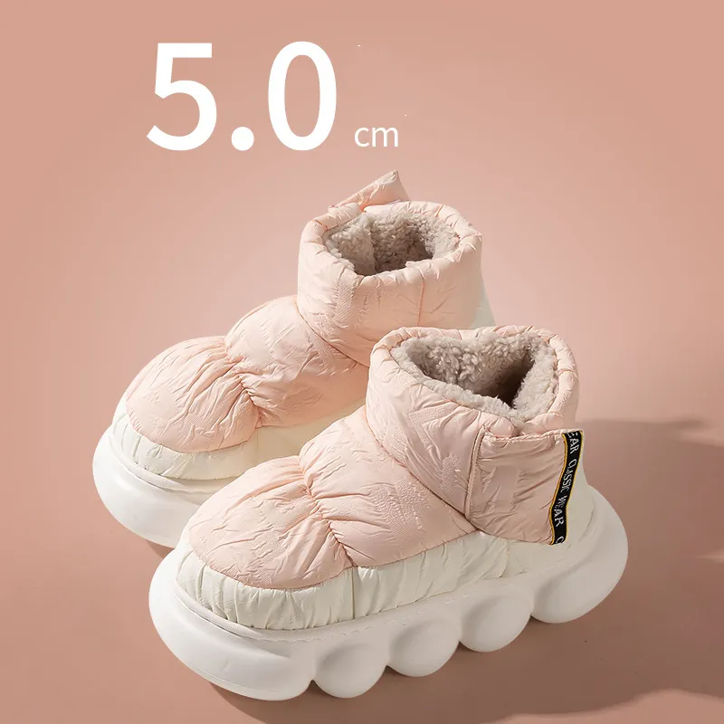 Winter Ankle Shoes Warm Down Home Shoes Women Boots - Pink