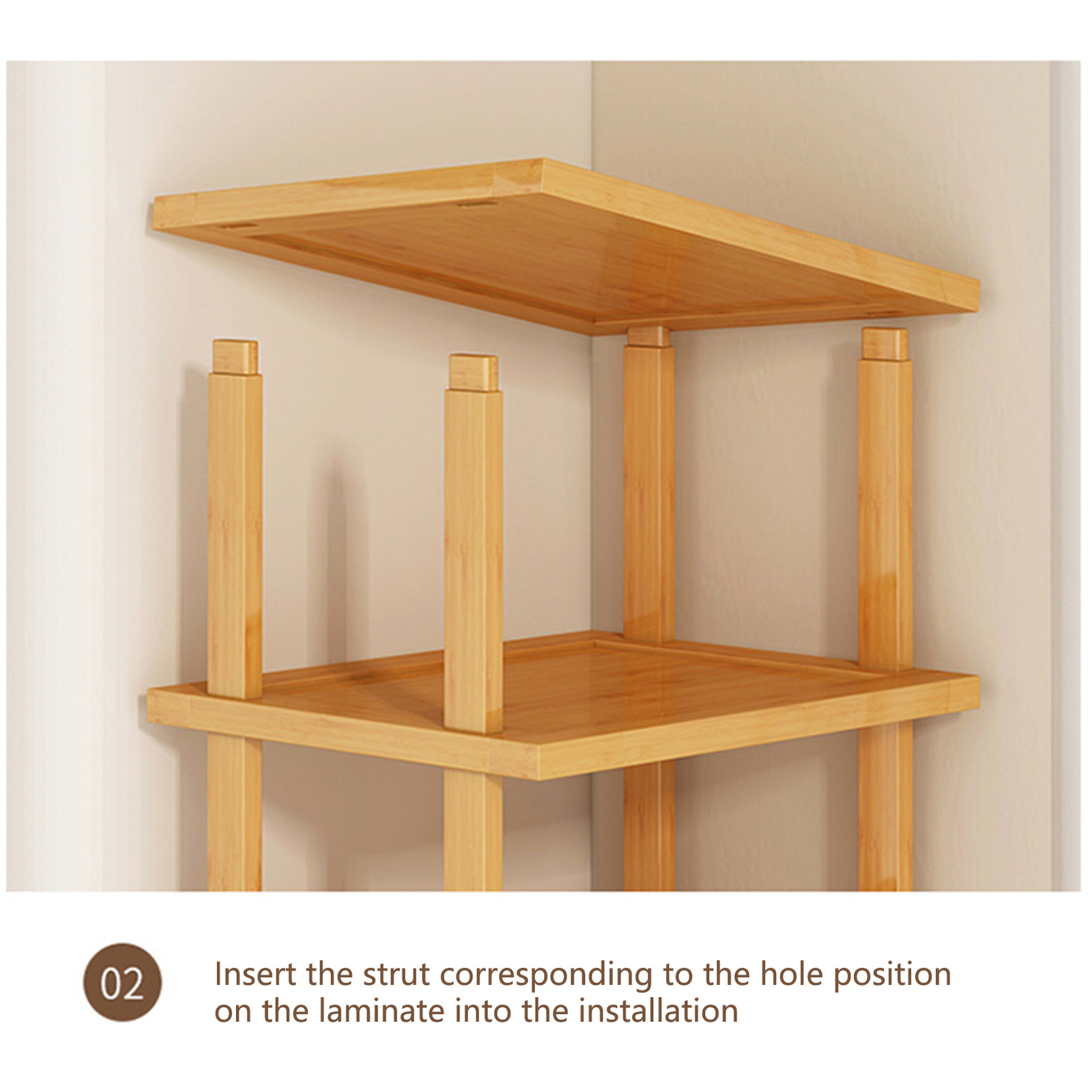 6-Tier Bamboo Shoe Rack - Vertical Space Saving Organizer Corner Shelf UK — image 2