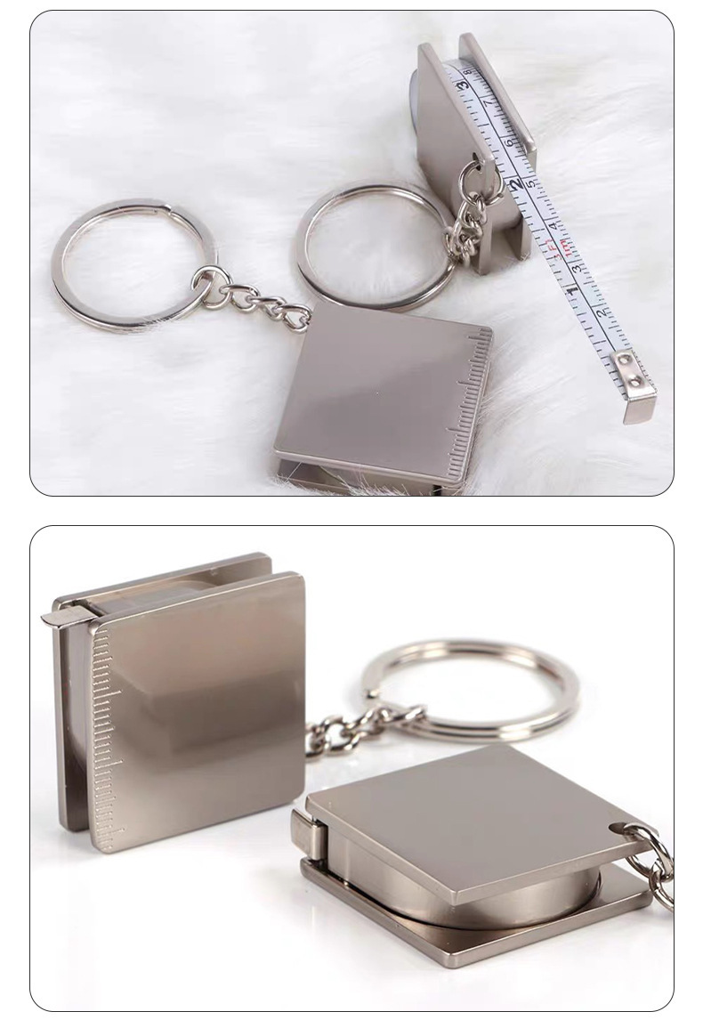 Metal Tape Measure, Square Steel Tape Measure, Keychain, Creative Tape Measure With Logo, Zinc Alloy Die-casting Parts, Hardware Processing — foto 3