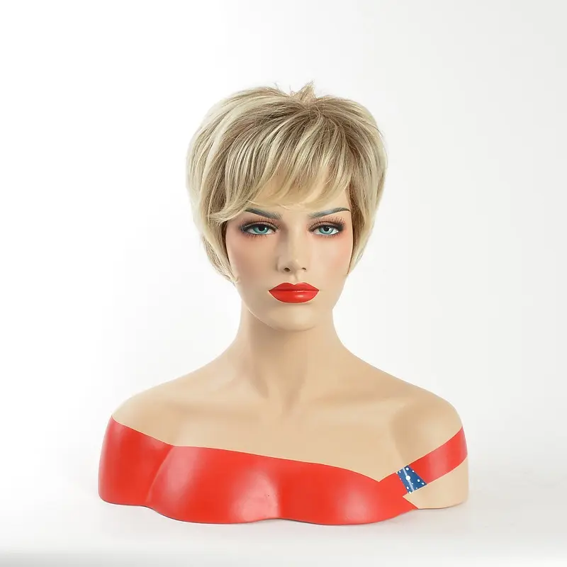 Women's Mom Wig Fluffy Textured Perm Short