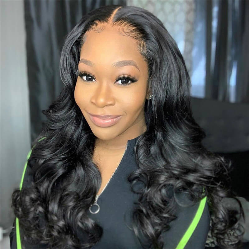 4x7 Lace Closure Wig Human Hair Natural Color Body Three-Dimensional  Wave Density — foto 4