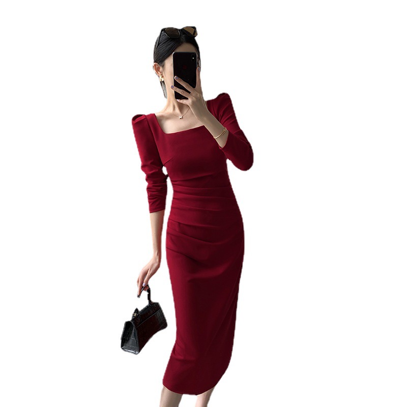 Long Sleeve Square-Neck Maxi Dress, picture 2 of 7