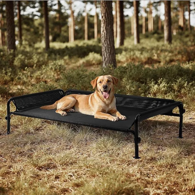 Gardner Small Dog Outdoor Waterproof Portable Breathable Mesh Pet Bed With Three Sided Guardrail Self pickup Orders Support FedEx, Ship, And UPS Lo... Blacks - Shop at LoveMi