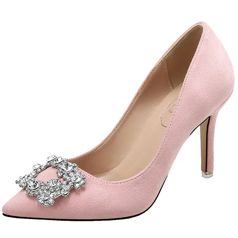 French Girl High Heels Stiletto Rhinestone Pointed Toe