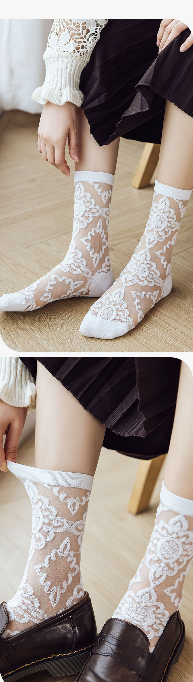 Spring And Summer Lolita Lace Thin  Cotton Socks