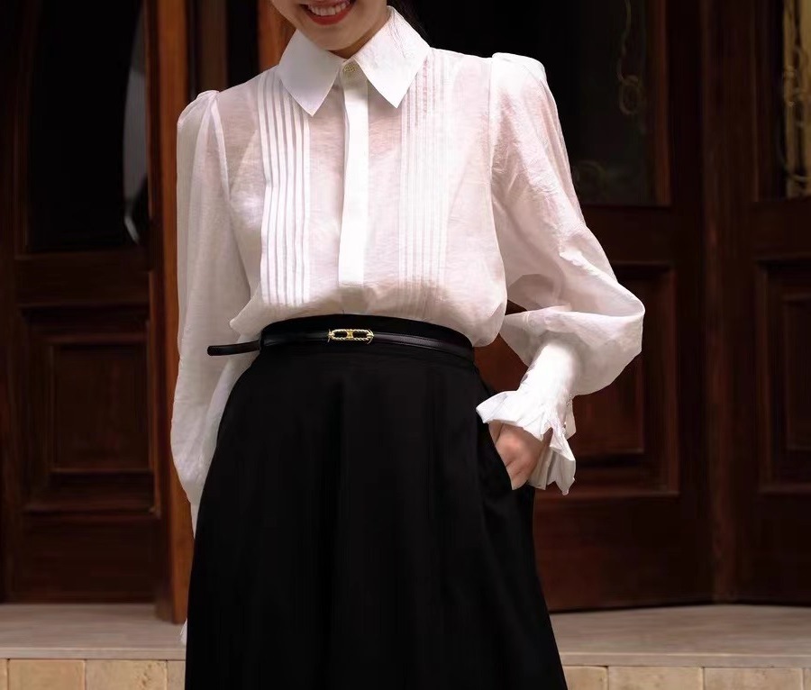 Title 6, Court Style Chic Thin Long Sleeve Shirt