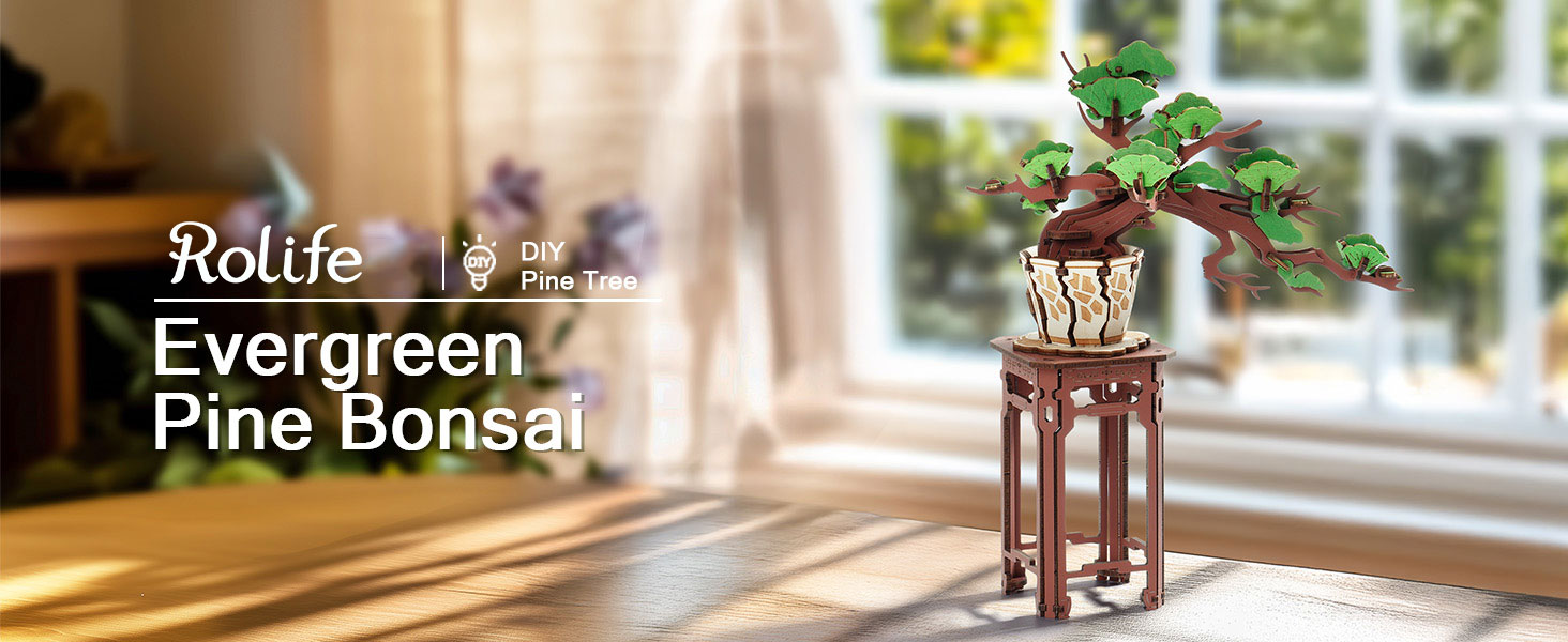 Rolife 3D Wooden Puzzles Bonsai Pine Tree Zen-tg510-A7