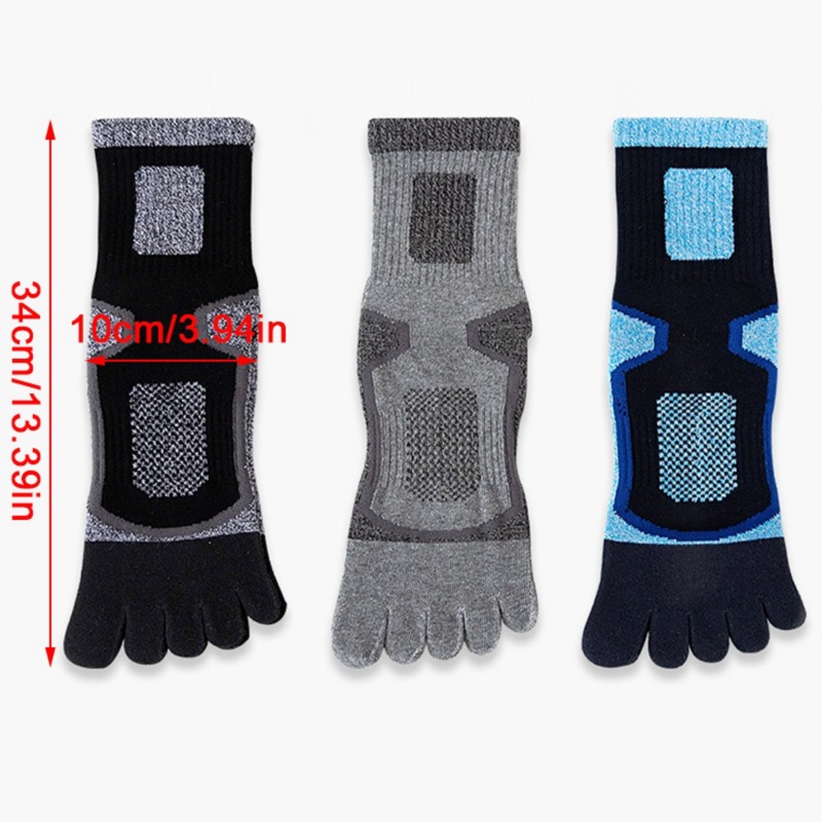 5Pairs Mens Cotton Blend Athletic Running Sports Socks Finger Toe Sock — image 4