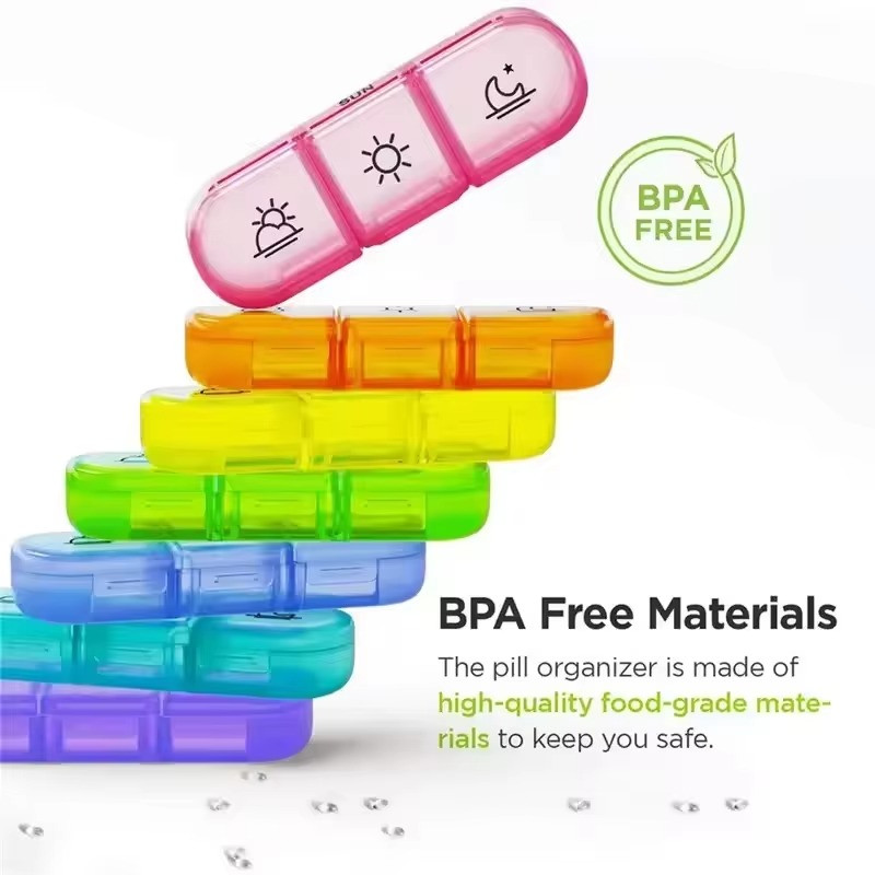 Weekly Daily Pill Box Organizer Medicine Tablet Storage Dispenser 7 Day Week NEW-Transparent Shell Color Grid