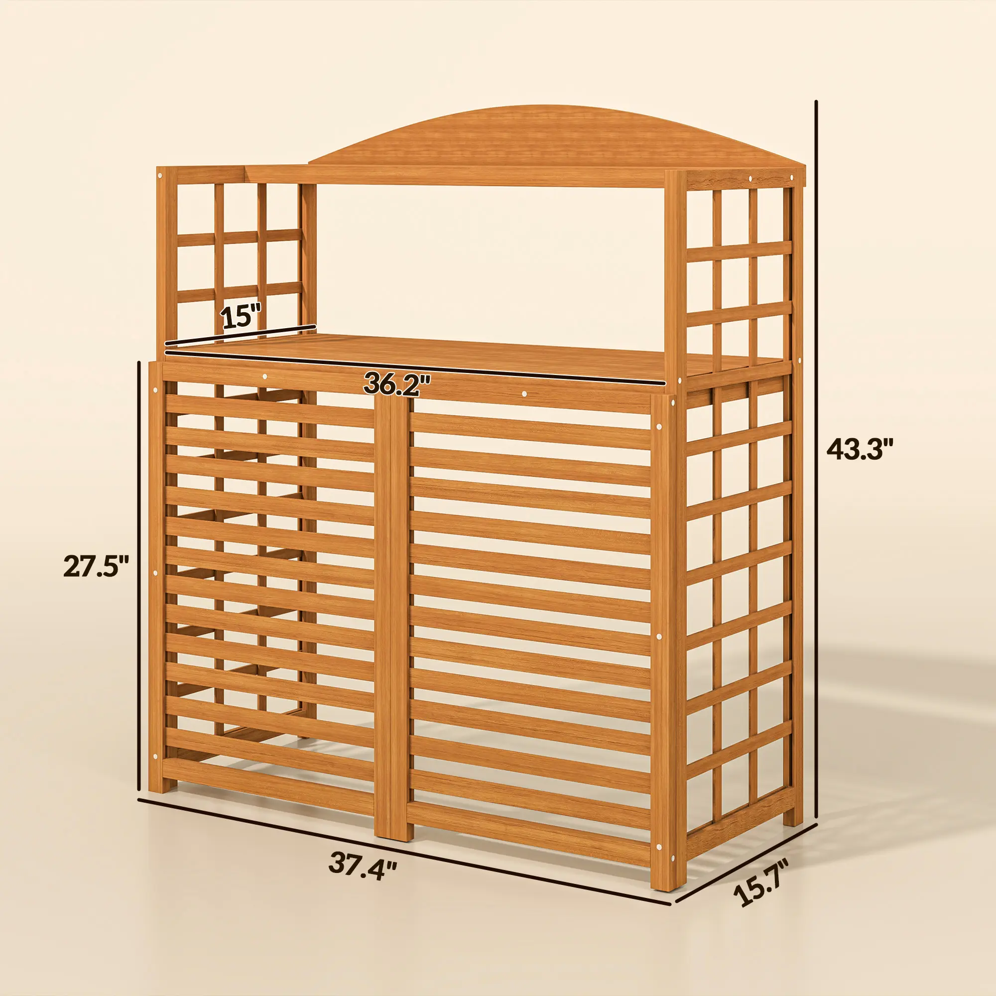 Outdoor Air Conditioner Fence Privacy Screen, Wood
